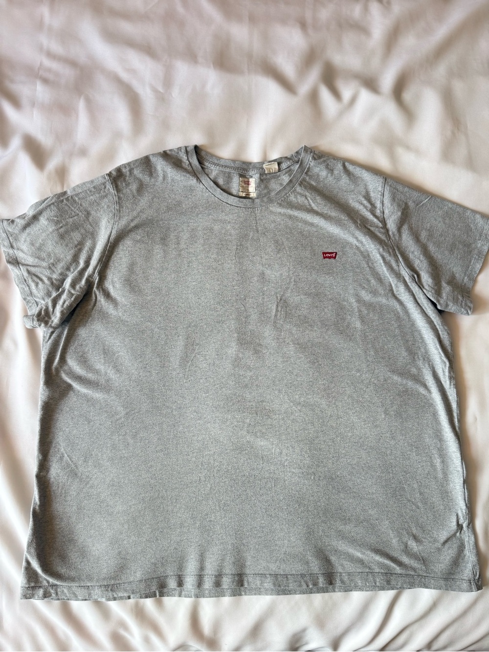 Levi's Men's 3XL Big & Tall Gray Solid Crew Neck Short Sleeve Logo Tee